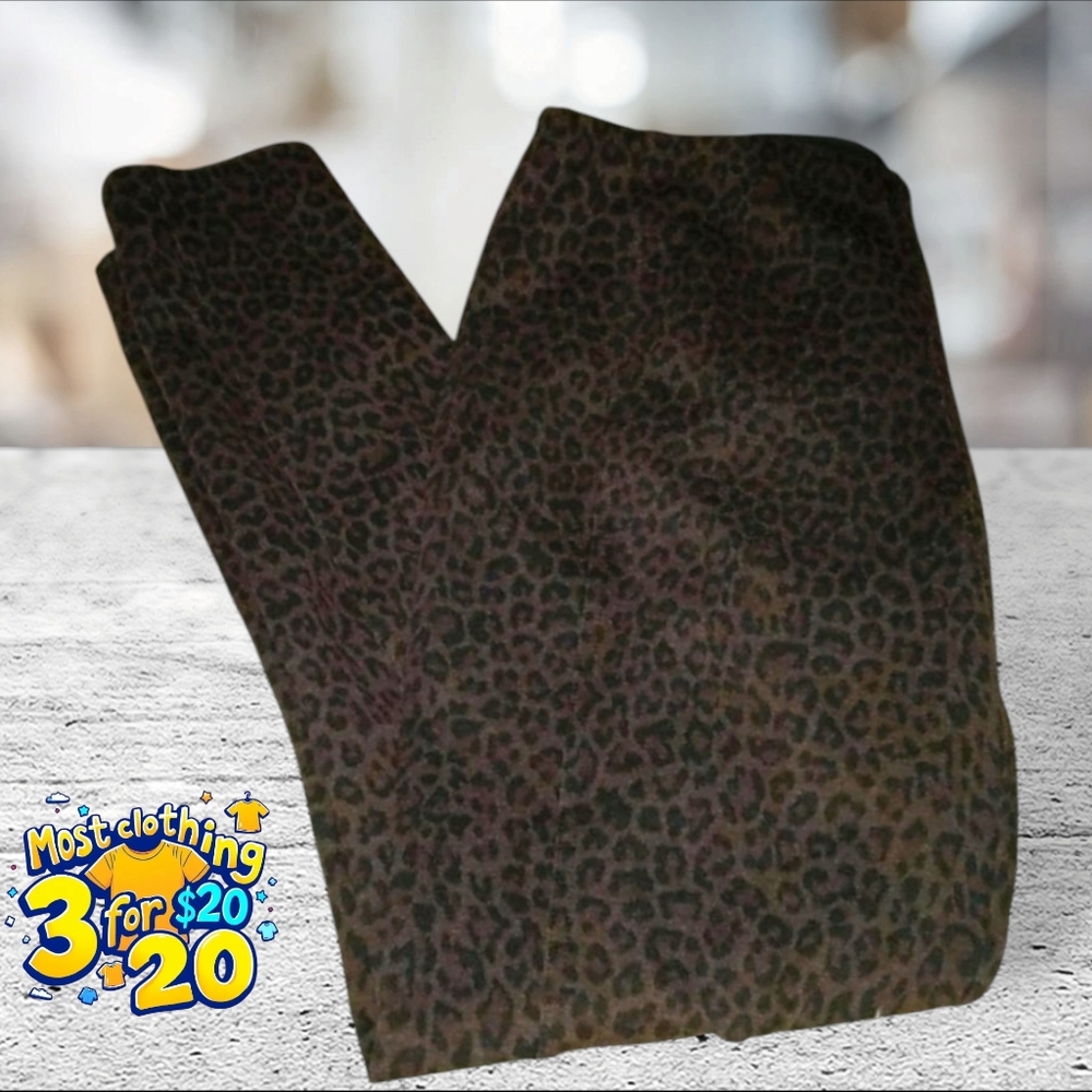 Promise leopard look leggings/pull on pants size 8